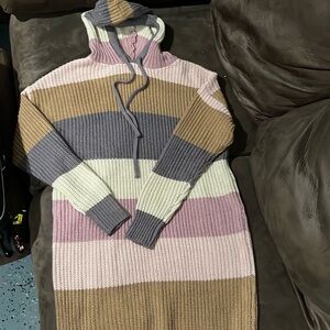 Hooded sweater dress